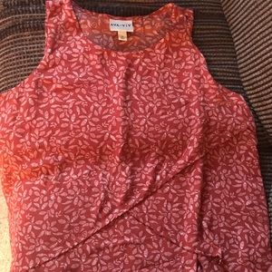 Brunt orange print tank top